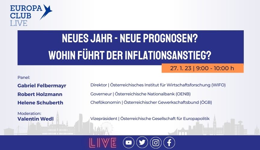 Europa Club LIVE: Neues Jahr – neue Prognosen? Wohin führt der Inflationsanstieg?